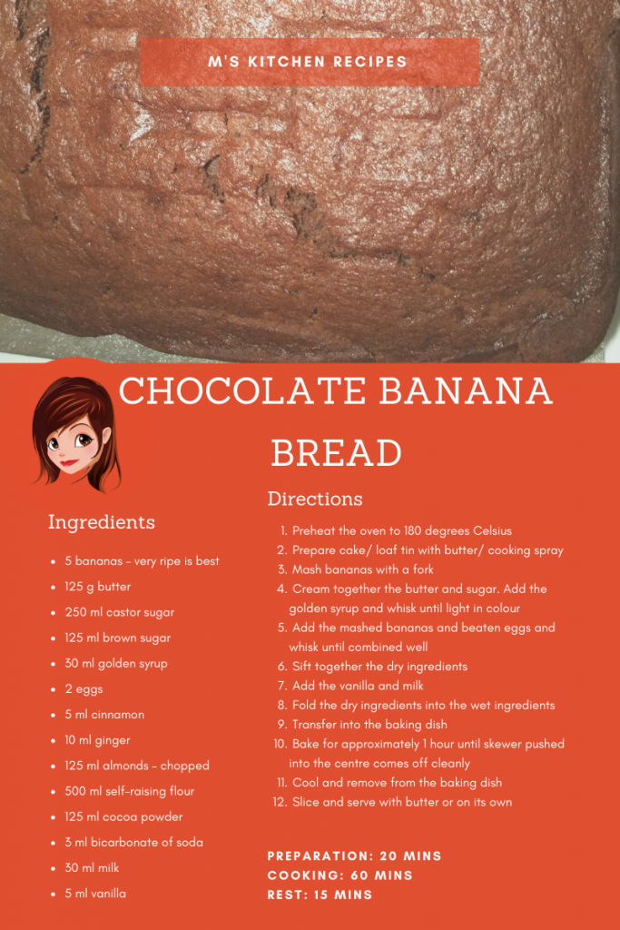 recipe - chocolate banana bread