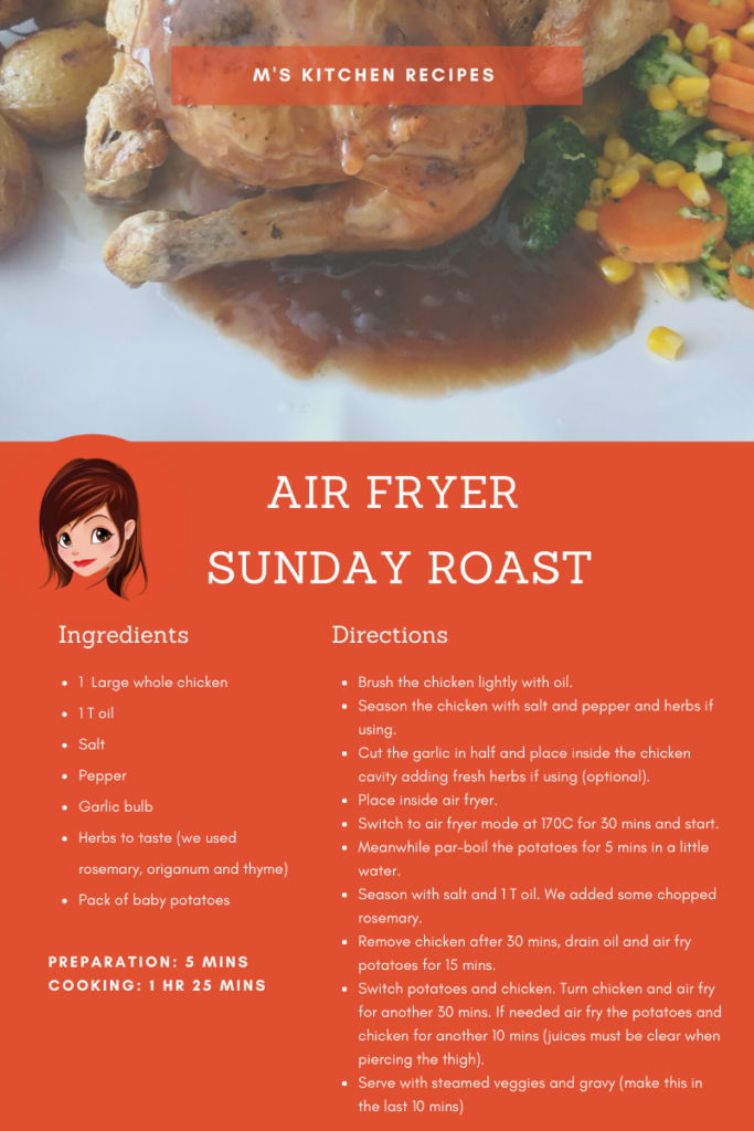 recipe card - Air Fryer Sunday Roast Chicken